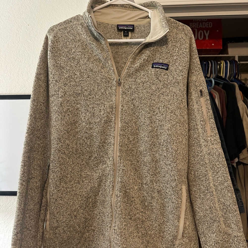 Patagonia Tan and Gray Better Sweater Fleece Jacket